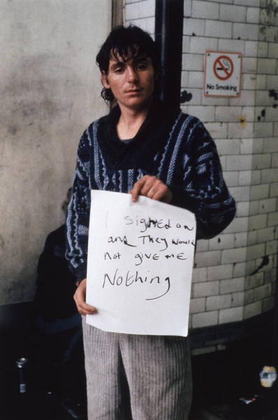 'I signed on and they would not give me nothing' 1992-3 by Gillian Wearing OBE born 1963