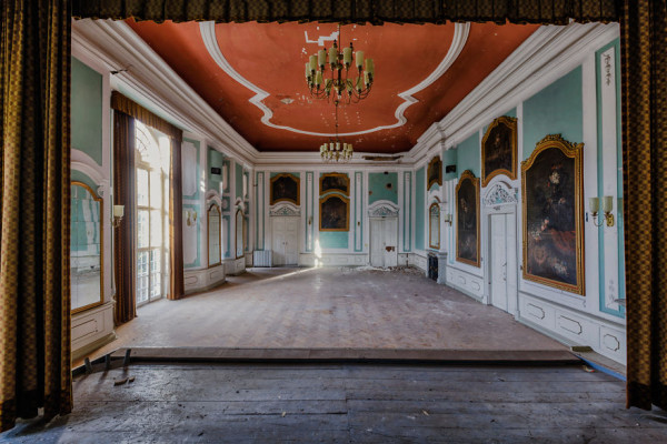 forgotten ballroom in a castle