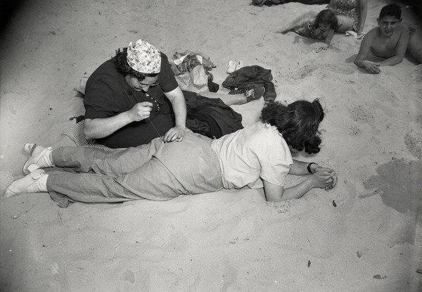 Mending, Coney Island, 1940.